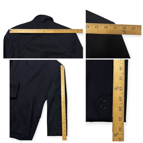 Vintage 90s Atsuro Tayama Blue Wool blazer Jacket, Size M - Picture 14 of 15